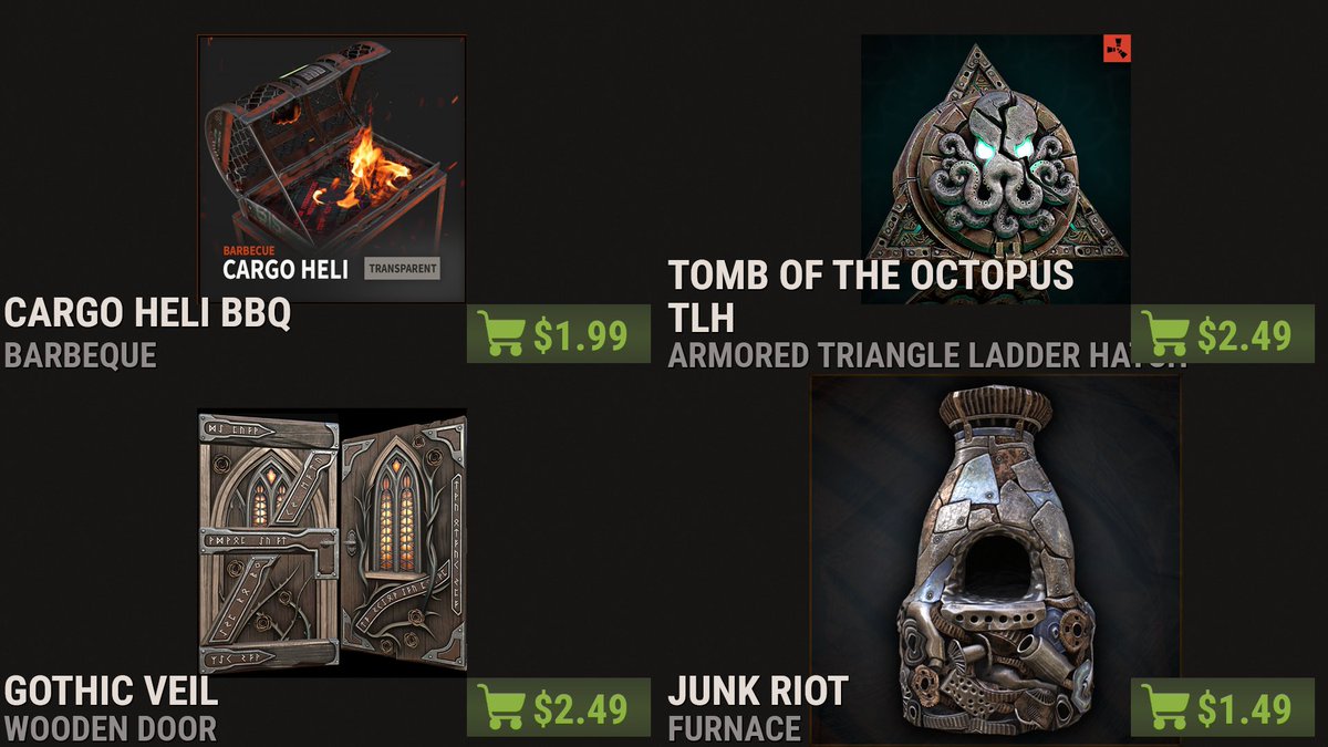 RustItemStore's tweet photo. ๐จ NEW ITEM STORE ๐จ
https://t.co/Fq7WX55UXa
#rust #playrust #rustskins #rustworkshop https://t.co/SQOHF20OQ3