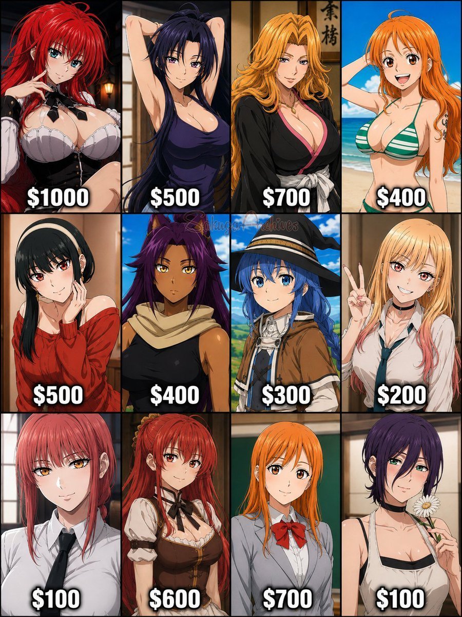 SakugaArchives_'s tweet photo. If you had $2000, who would you choose? https://t.co/rQhjWtoAFZ