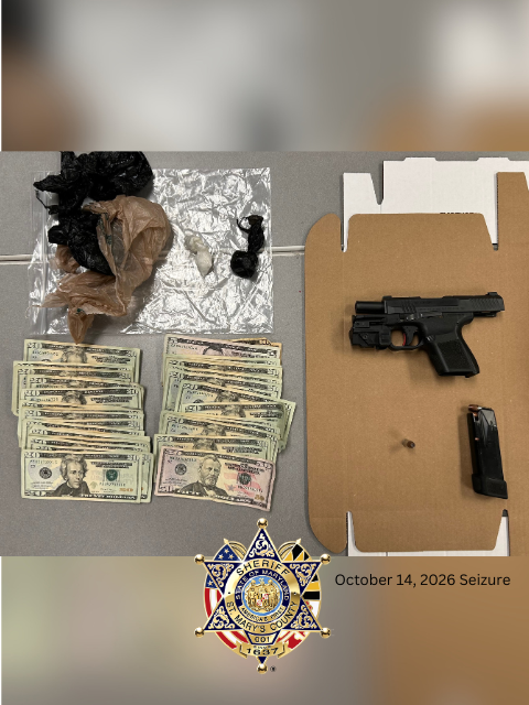 firstsheriff's tweet photo. Detectives from the St. Mary’s County Sheriff’s Office Criminal Investigations Division served search and seizure warrants on Wade Joshua Braithwaite, 33, of Lexington Park, recovering a loaded handgun and suspected cocaine and heroin on Wednesday, Oct. 14.

Following an investigation into suspected drug distribution activities, detectives obtained the warrants and located Braithwaite on Columbus Drive in Lexington Park. Detectives took Braithwaite into custody without incident. A search revealed a loaded Canik METE MC9 semiautomatic handgun with a round in the chamber and quantities of suspected cocaine and heroin indicating possession with intent to distribute. Deputies also recovered $655 in cash.

Additional deputies served search and seizure warrants at a residence in the 21000 block of St. Lo Place, where they located Braithwaite’s vehicle, a Honda Accord. Suspected controlled dangerous substance (CDS) paraphernalia was found in the vehicle.

Braithwaite was arrested and charged with 11 criminal counts, including:
•Two counts of unlawful possession of a controlled dangerous substance in sufficient quantity to indicate intent to distribute
•Two counts of possession of a controlled dangerous substance
•Possession of a firearm during a drug trafficking crime
•Possession of a regulated firearm after having been convicted of a crime of violence
•Knowingly possessing a firearm after being convicted of a disqualifying crime
•Possession of a firearm after being convicted of a felony
•Possession of ammunition after being prohibited from possessing a regulated firearm
•Two counts of wearing, carrying or transporting a loaded handgun on his person

Anyone with information about this case is asked to call the St. Mary’s County Sheriff’s Office at 301-475-8008.

Tips may also be submitted anonymously through tip411 by:
•Text 847411: start your message with “SMCSO”, add a space, and then your tip.
•Online: Submit a tip through the Sheriff’s Office website at https://t.co/i9PbSThcTm.
•App: Send a tip directly through the SMCSO app. Download the free app from the Google Play Store or Apple App Store.
•Phone: For those who prefer to make a phone call, tips can also be shared through the Crime Solvers line at 301-475-3333. 
With Crime Solvers, you never have to give your name. You may be eligible for a cash reward if your information leads to an arrest.