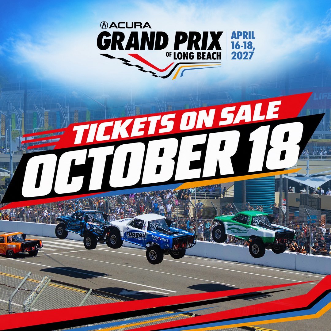 GPLongBeach's tweet photo. Get in early to secure the best seats when 2027 Acura Grand Prix of Long Beach tickets go on sale Sunday at 10 am PT! https://t.co/T9SQLpNPs6 https://t.co/bawFnk3WLj