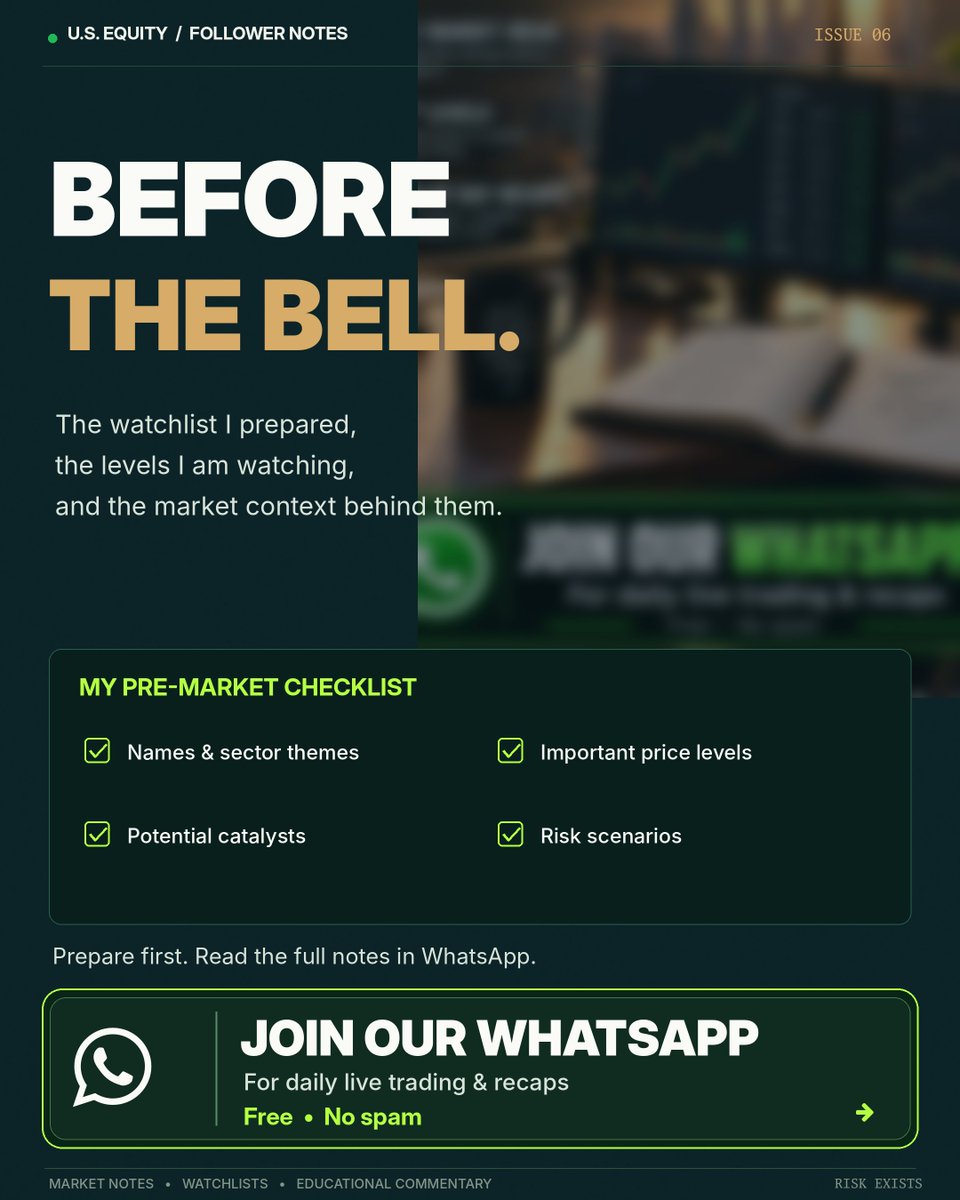 gabo0614's tweet photo. Today only: I'm sharing my U.S. stock notes on avoiding rushed decisions with followers who join my WhatsApp today. See the habits that keep me from rushing trades. Join today to get my notes 👇 👇 https://t.co/JNlikxtZNB https://t.co/fUHLwfIeG0