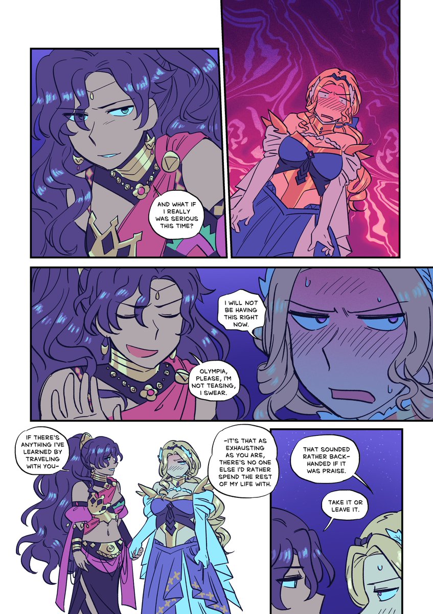 getmoneyghoul's tweet photo. #fefwspoilers little post game olyleda comic based on their paired ending https://t.co/YbCWL9d7vu