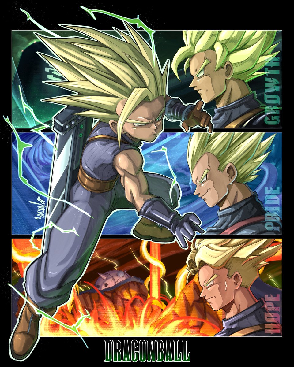 SAIYALOT's tweet photo. FFVII × DRAGON BALL
#DBZ #FF7 https://t.co/Q1YlKZr0FF