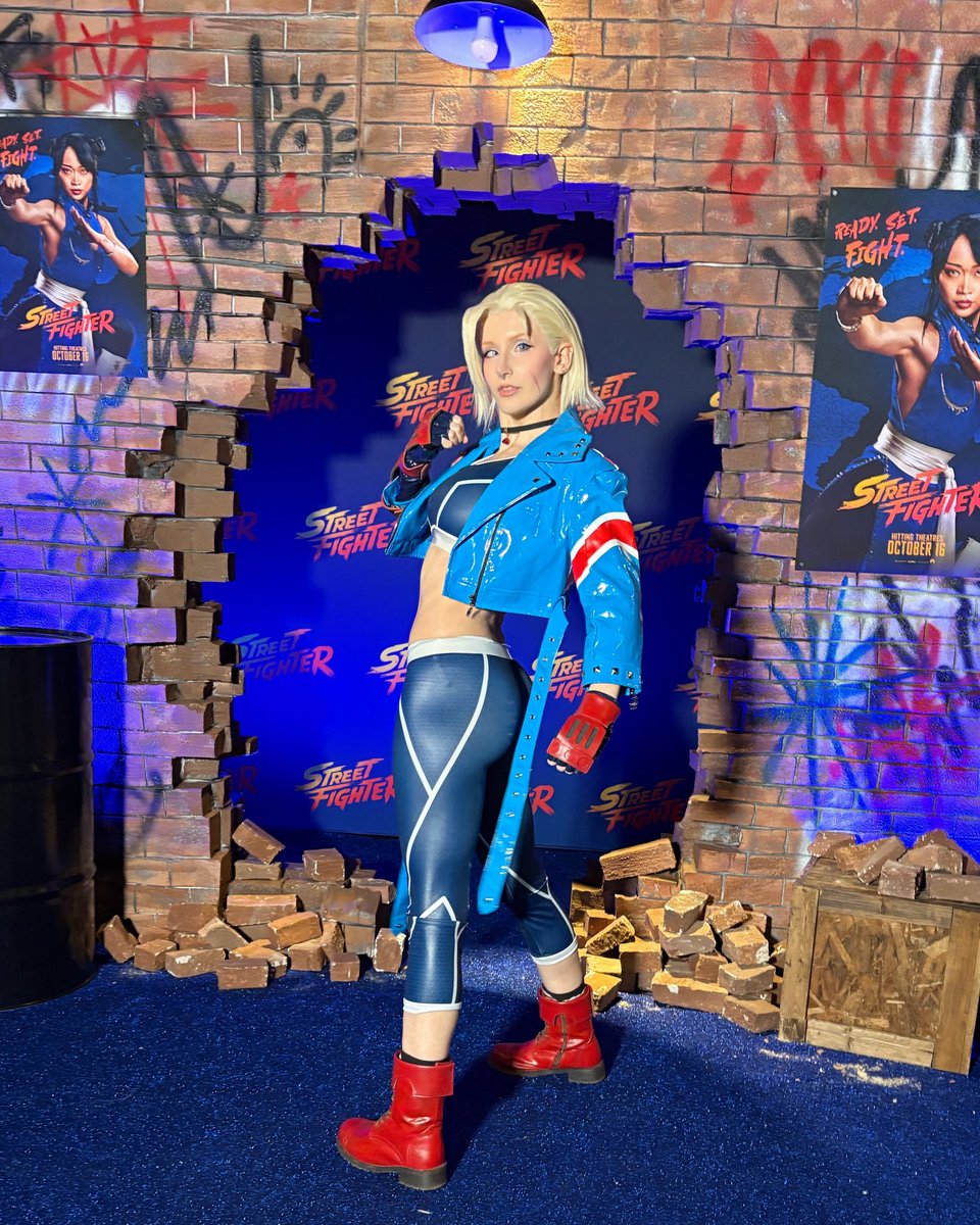 purrblind's tweet photo. I was invited to the advanced screening of @streetfightermovie in Toronto last night, &amp; had sooo much fun!!! I’m a lifelong fan of the series &amp; was so excited to get asked to see the film early- so ofc I threw on my SF6 cammy cosplay for the occasion ♡
#StreetFighterMovie https://t.co/FYUMqMps3U