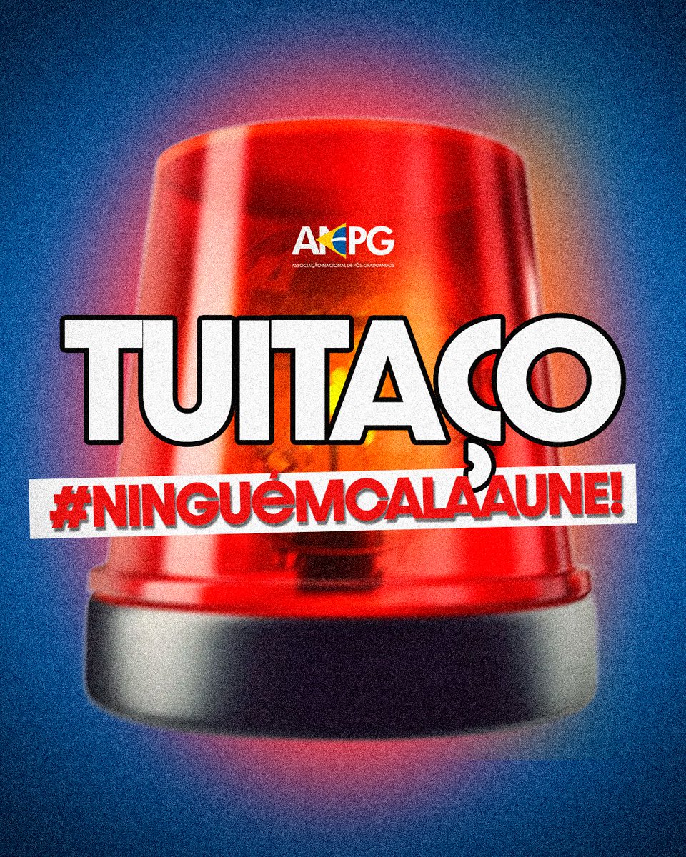 anpg's tweet photo. TUITAÇO #NinguémCalaAUNE URGENTE 🚨🚨🚨

Flávio Bolsonaro processou a UNE por estar ao lado do Lula nesse segundo turno e quer nos CENSURAR! 

Ao lado do Exército do Janones estamos organizando um #tuitaço com a # #NinguémCalaAUNE! 

Vamos subir já por agora o MAXIMO de tweets possíveis. Bora! 📲

Já estamos em primeiro no X!