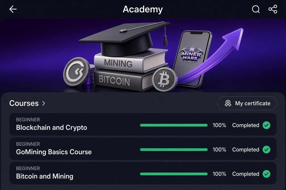 Halvryn's tweet photo. Spent some time watching the GoMining Academy videos today.

I expected a basic walkthrough of the platform, but ended up learning quite a bit about blockchain, Bitcoin mining and the wider crypto ecosystem.

The more you understand, the more everything starts to make sense. 🟠⚡

#Bitcoin #GoMining