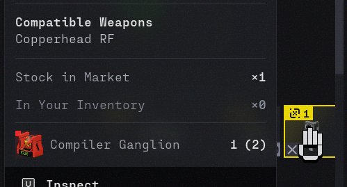 ARIANARCHIST's tweet photo. Finished our first compiler just to find out that ganglion barters are limited to 1x a day

What the hell. I even had the best gold in the game... :) https://t.co/don6JaE2od