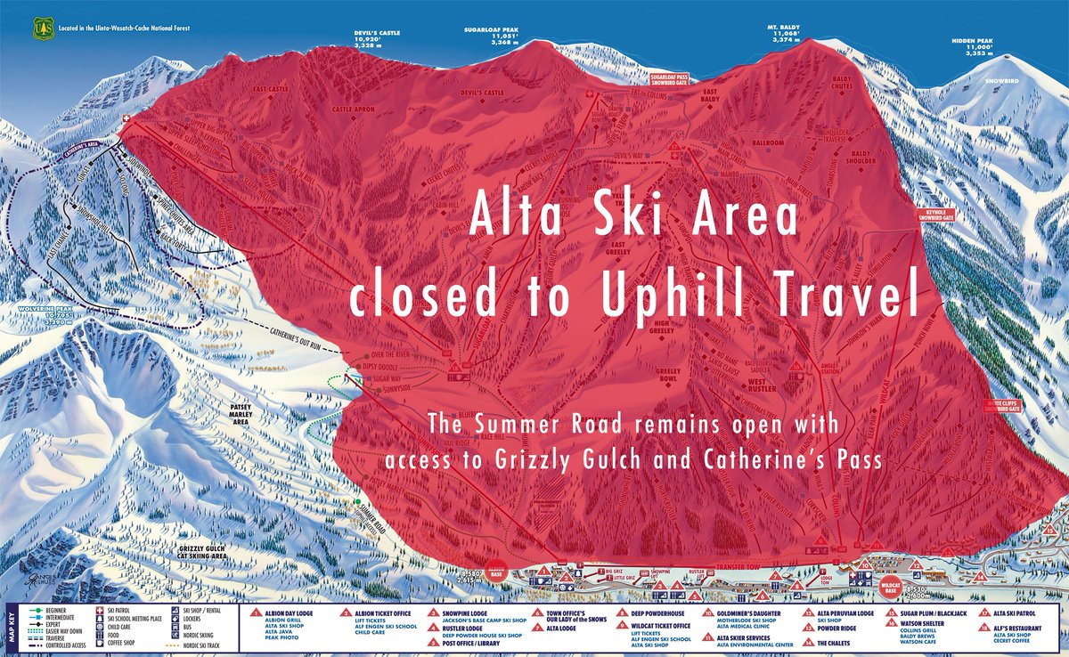 AltaAlerts's tweet photo. Alta Ski Area will close to all Uphill Travel at 8pm on October 15th for helicopter longline work—estimated opening at 5pm on October 16th.

The Summer Road is open with access to Cathinere's Pass: https://t.co/JFr6NXLNKi

@UDOTavy @utavy_ @WasatchBCAlli @alta_of @AltaCentral https://t.co/fDhlj8NKlK