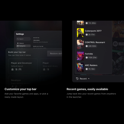 EpicGames's tweet photo. *A new and improved launcher has entered the chat* 

Hop on, chat with your friends and experience a MASSIVE performance boost. Available now in Preview. https://t.co/xR1FIPexQ6 https://t.co/cWg7p6XItK