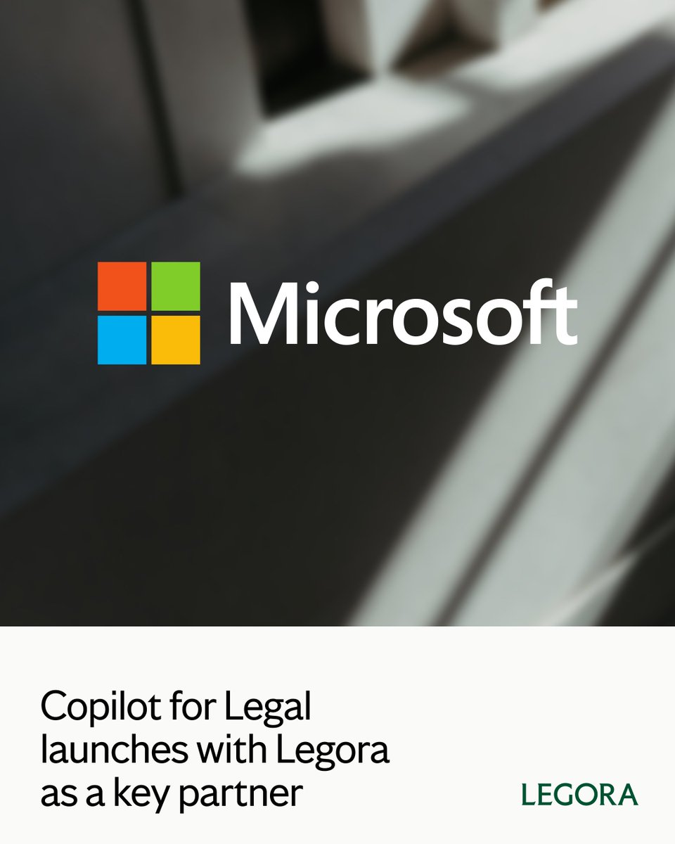WeAreLegora's tweet photo. Today, we’re bringing the Legora Agent to Copilot as a launch partner for Copilot for Legal.

Legal teams have asked for more ways to use Legora alongside their existing tools, and this launch lets lawyers call on Legora directly from Copilot. 

We’re excited to take this next step with @Microsoft, building on our partnership across Azure and Microsoft 365.