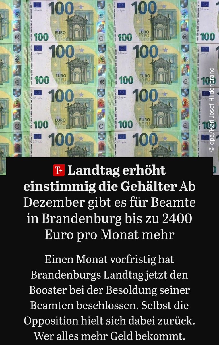 LilitThyra's tweet photo. Absoluter Wahnsinn, was uns das wieder kosten wird,
vor allem in der jetzigen Situation!

Brandenburg ist eines der ersten Bundesländer, die das Urteil des Bundesverfassungsgerichts umsetzen, dass Beamte mehr Geld bekommen müssen!

Wegen dem Gerichtsbeschluss werden alle Bundesländer noch folgen!