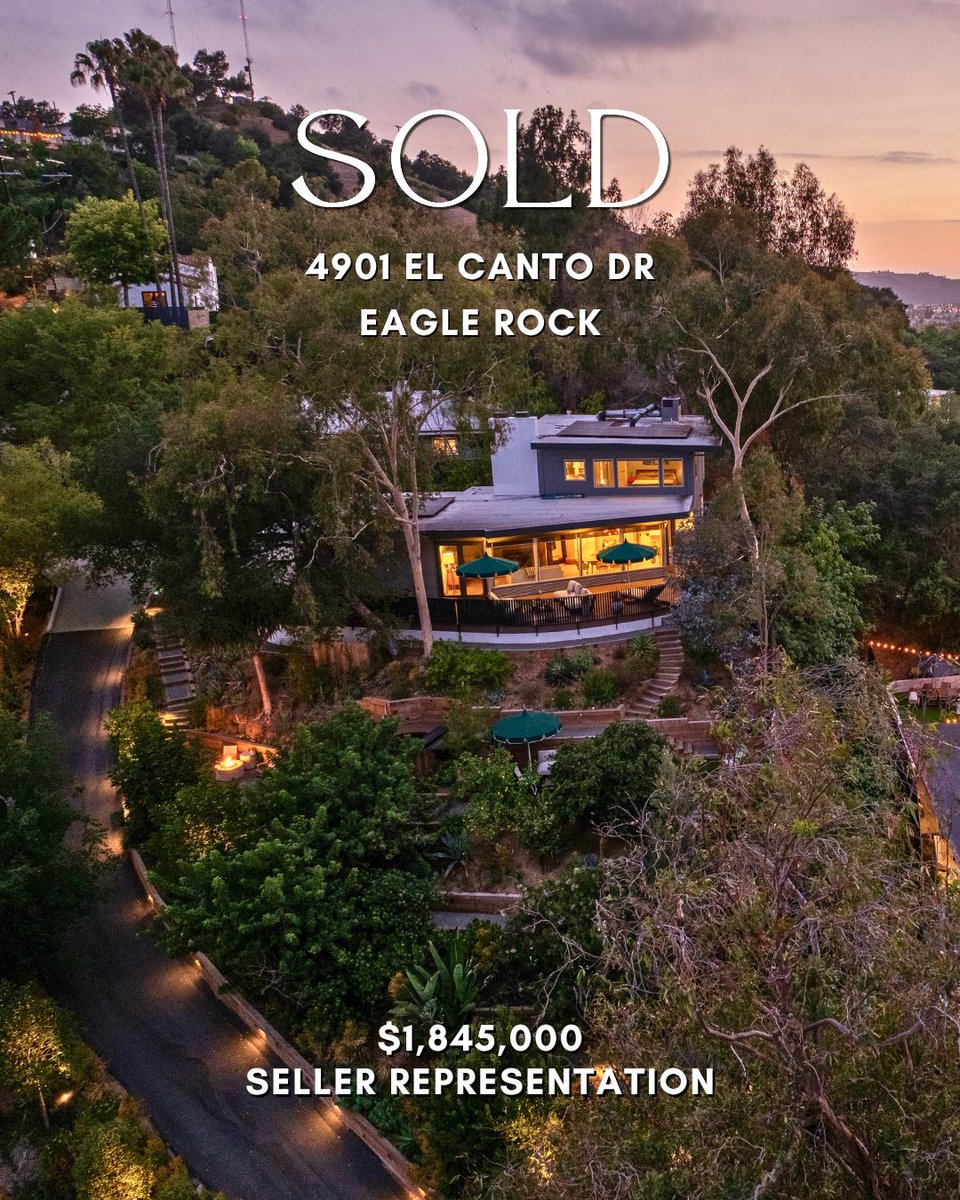 keyesreLA's tweet photo. 🏁 #JustSold in #EagleRock • Hidden in the hills with an unmatched sense of escape, this secluded mid-century pairs sweeping city views with a setting that feels worlds away 🍃. A home we’ll truly miss 🥂.⁠ https://t.co/zrLDS59bCE https://t.co/T1GGt1COBw