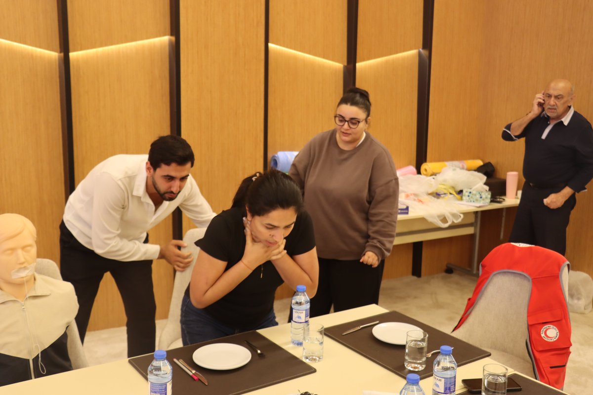 AzRedCrescent's tweet photo. A five-day advanced training for selected Azerbaijan Red Crescent Society (AzRCS) First Aid instructors is underway, covering adult learning principles and training methodologies. First Aid expert Alyona Rusinovich provided guidance and recommendations to participants. https://t.co/eVFQAg6YKs