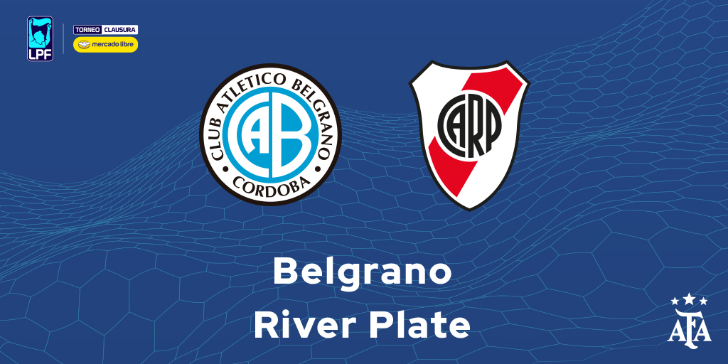 afa's tweet photo. 🏆 #TorneoMercadoLibre Clausura 2026
🗓 Fecha 13
⚽ Belgrano – River
⏱ 20.15
🧑‍⚖️ Pablo Dóvalo https://t.co/ZTMVNb9yGV