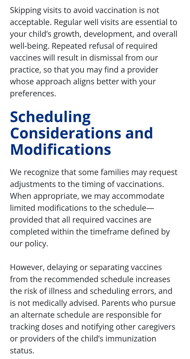 aaedindoc's tweet photo. During Mak's annual physical his PCP brings up the vaccines he needs. I politely told them I have a religious exemption on file with both them & the schools. Appointment ends.

As we are walking out a nurse jumps in front of me with a clipboard saying I needed to sign the new vaccine policy saying I understand that if 2x in a row a refuse vaccination we WILL BE KICKED OUT of the office!! 

I took the clipboard, walked into an empty exam room to read it. She followed & shut the door. After a minute asked if I had any questions. I said yes "Does Pedicatic Healthcare Associates have a good lawyer? We're leaving now" 

Before we got home I got a phone call & message in his patient portal from his PCP & a call from 1 of the heads of the practice. 

ALL wanted to speak with me to "RESOLVE & EXPLAIN" what the CONSEQUENCES of NOT consenting will be. 

I NEVER replied. 

I will NOT allow them to kick my sons out of the PCP they've had since birth. That's connected to their specialist & pediatric urgent care.  

I will NOT be BULLIED into vaccinating MY sons. 

I will NOT be THREATENED into vaccinating MY sons. 

I will FIGHT back on the Vaccine Policy. 

I will SPEAK UP to EXPOSE what they are doing to parents & patients.