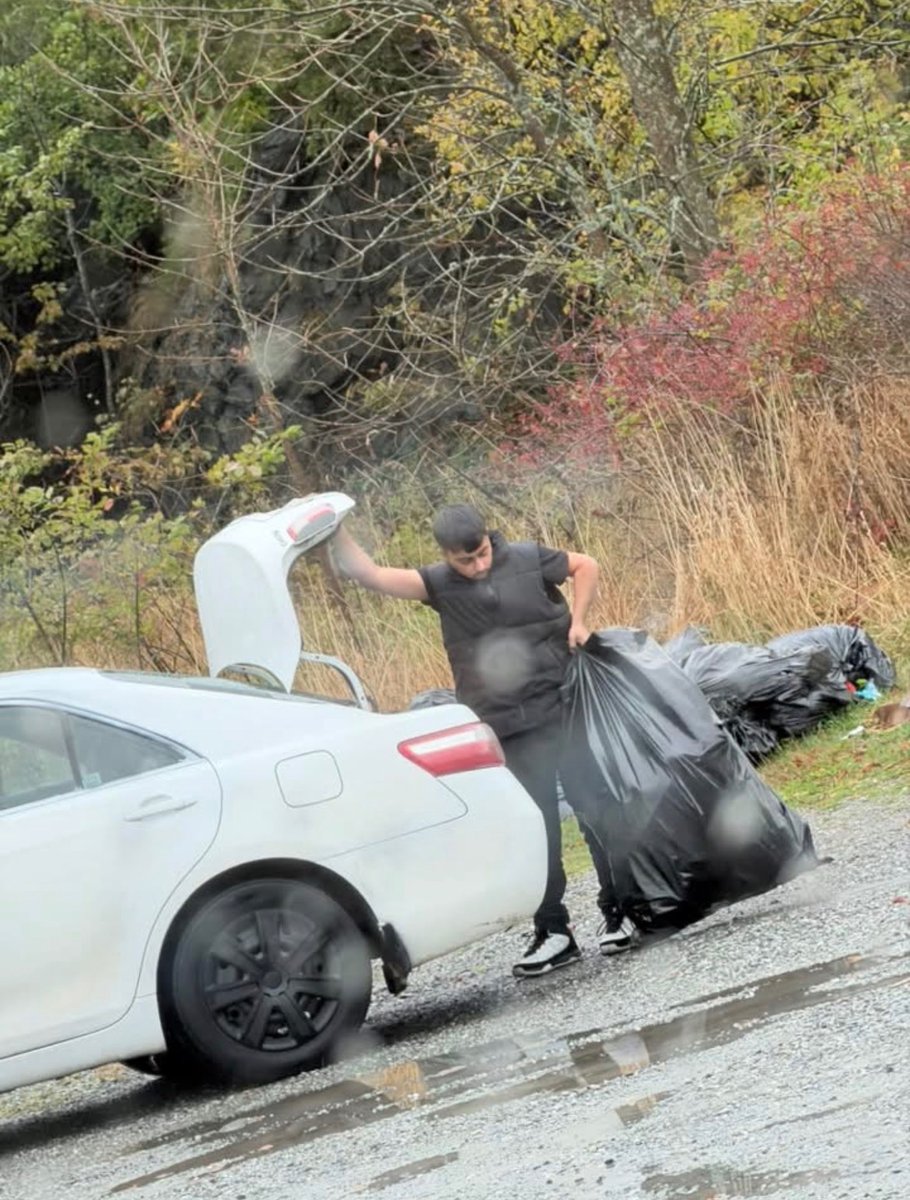 bears_aware's tweet photo. Saint John, New Brunswick:
This man was caught dumping multiple bags of garbage at a playground and even threw some into the Saint John river. 
We need harsh punishments for illegal dumping before Canada is turned into a third world country. https://t.co/8YRM597HUJ