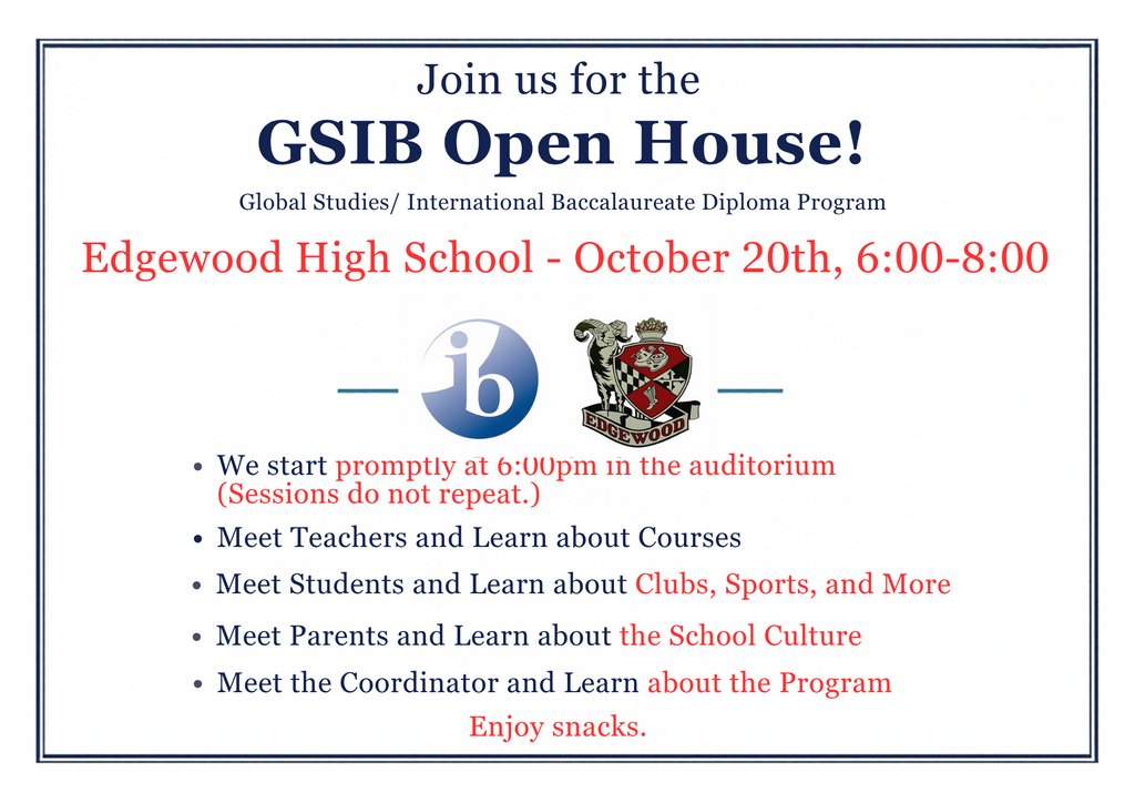 EHSRAMS's tweet photo. GSIB Open House at Edgewood High School! https://t.co/FKBUwQU6qu