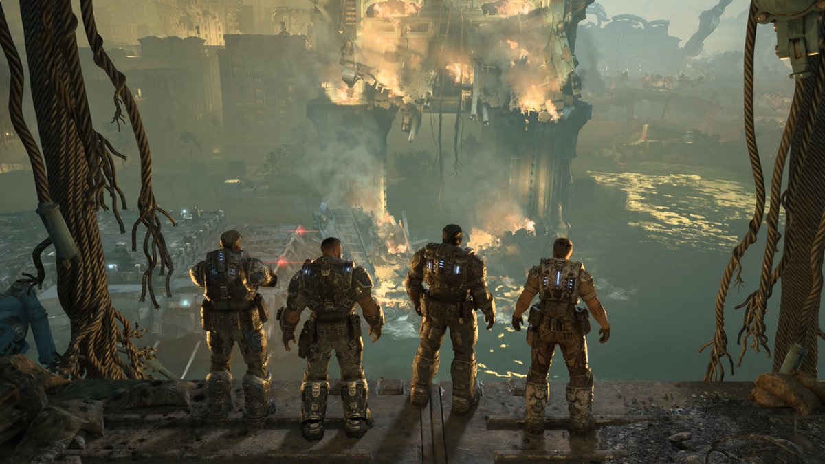 Sarrvatore's tweet photo. Clap de fin pour Gears of War E-day  (inconsolable). 
Je ne vais pas tourner autour du pot, c'est mon Goty de cette année et ça doit être le GOTY de cette année tout simplement. De loin LE meilleur jeu de XBOX depuis longtemps et l'un des meilleurs jeux de cette génération. 

Graphiquement je n'ai jamais rien vu de tel de ma vie de joueur, c'est tellement une folie ce que @CoalitionGears  a fait avec l'UE5. Ce qui m'a le plus choqué c'est la performance du jeu, y AUCUNE baisse de framerate malgré les milliers (millions?) de détails affichés dans l'écran. C'est une prouesse ce qu'ils ont fait et on comprend pourquoi le jeu a pris autant de temps. La gestion de la lumière, les textures, l'environnement, les visages,  le gore etc tout est si maîtrisé. C'est inouï!

Scénaristiquement,  le jeu va droit au but, un récit simple et efficace. Assister à la destruction et la chute de Kalona restera gravée dans ma mémoire. Cette terreur et cette destruction m'a rappelé TLOU et je vais me mouiller, l'acte 1 de Gears E-day  le, surclasse.

Niveau gameplay c'est sans aucun débat possible le meilleur Gears en terme de gunfight et lun des meilleurs et au mm titre qu'un Résident Evil 4 remake.  Marcus est plus agile comme jamais et les armes tellement fun (le Longshot 💦)  et variées!  
Et la durée de vie est excellente, je l'ai fini en 25h (j'ai pris mon temps mdr).

Bref un chef d'œuvre et j'espère gagnera beaucoup de prix aux TGA ( @geoffkeighley
Je te surveille toi)

10/10 rien à dire franchement.

Bravo @CoalitionGears @XBOX

#xboxsharebayek
#bayekgearseday