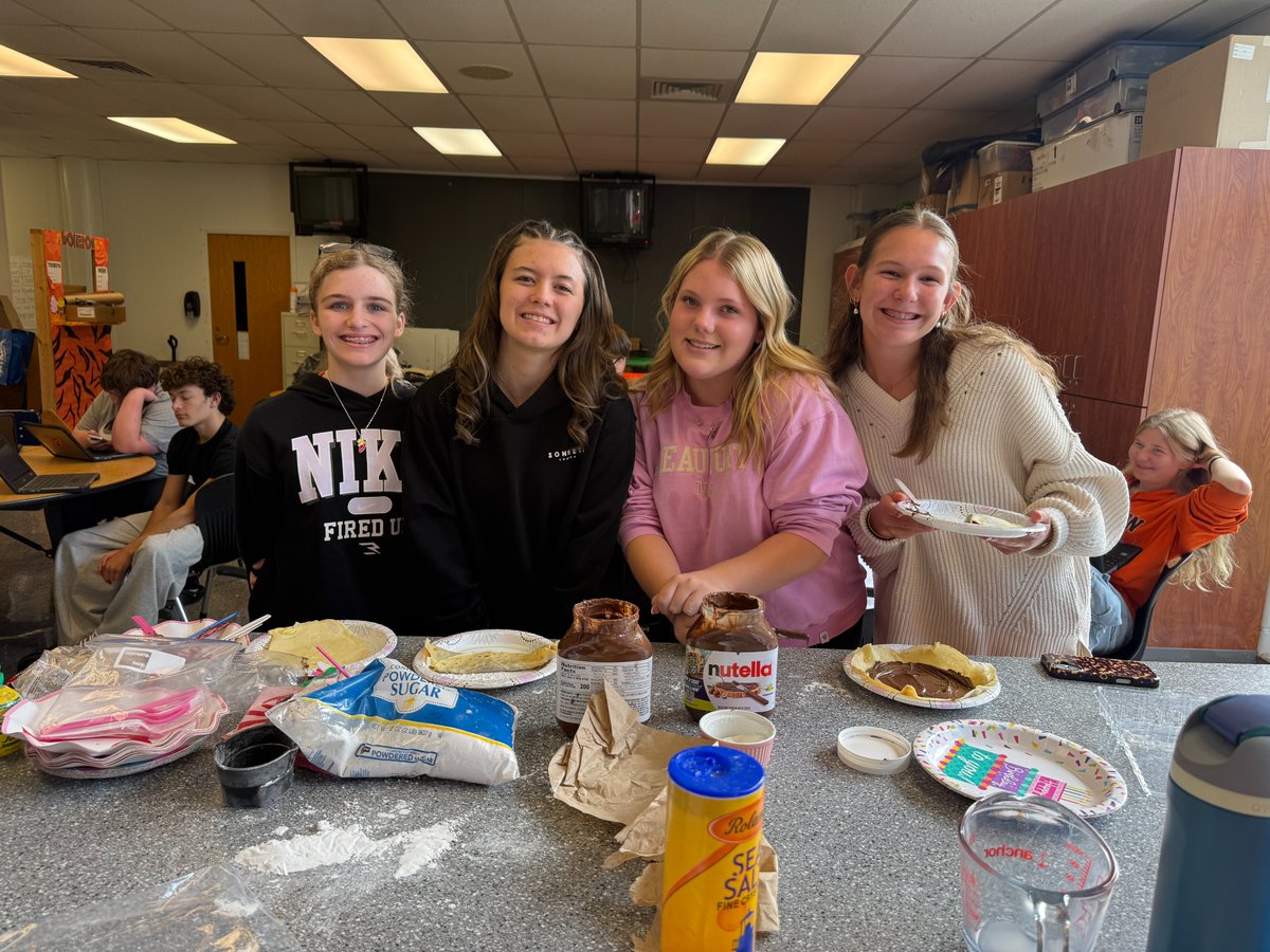 MassillonSchool's tweet photo. Crêpe Day in French Class!🥞

Madame Boone's French classes brought a taste of France into the classroom as they learned to make traditional crêpes! Students used authentic crêpe-making tools and practiced spreading the batter and flipping their crêpes. https://t.co/LR8UgBBHVs