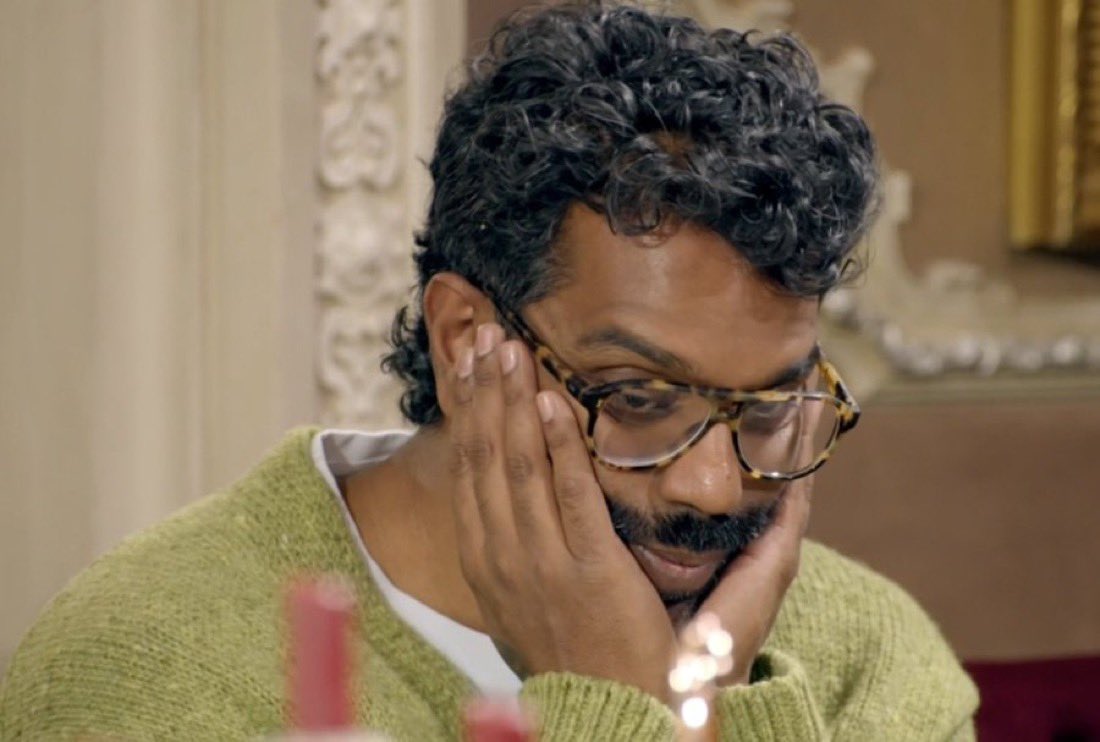 eds_afterglow's tweet photo. Romesh so far:
Captured by the spirit
Forced to play hide and seek
His other half has been murdered
Abandoned and locked away all day until the round table

He can’t catch a break 😭

#TheCelebrityTraitors #CelebrityTraitors #TheTraitors https://t.co/ej75T2CL4V