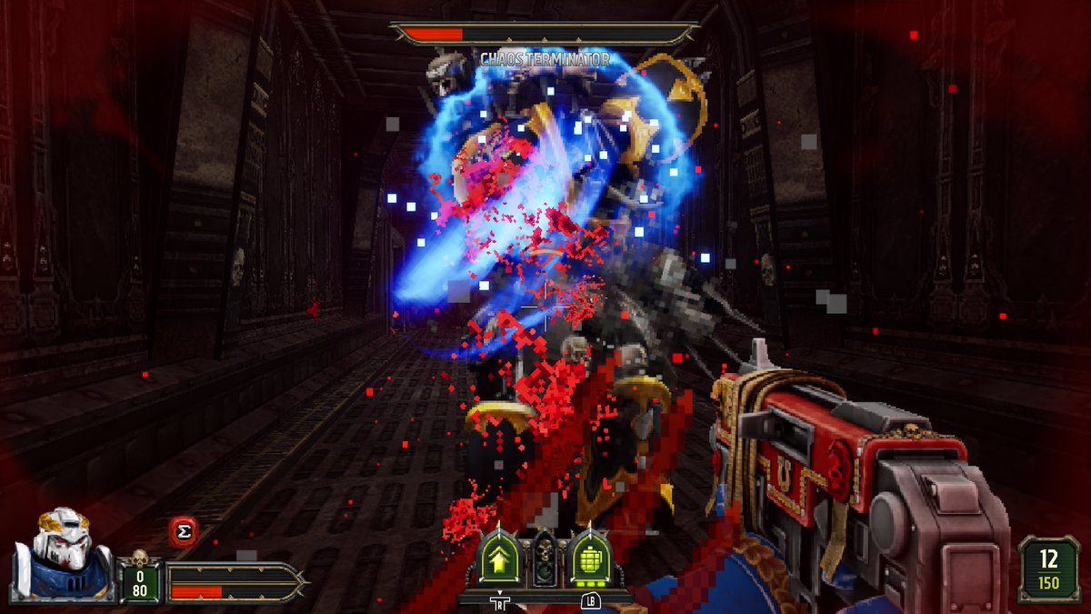 Stev02008's tweet photo. How’s your evening going? I’m playing with my Chainsword (not a euphemism!) and purging Heretics. Highly recommending Boltgun 2 to any shooter and retro fan. Fantastic experience that really is worth your money. Loving it so far. #Boltgun2 #warhammer40k @AurochDigital https://t.co/FQzLeO4Bdu
