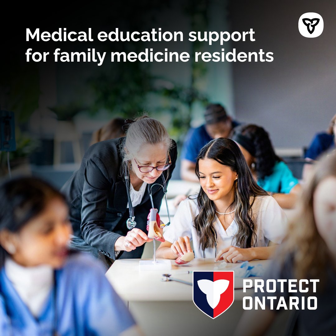 ONtrainandstudy's tweet photo. 1/2 More support for future family doctors means stronger primary care across Ontario.

The Ontario Learn and Stay Grant for Medical Education covers eligible direct educational costs for medical students in family medicine residency programs.

Learn more: https://t.co/IG3dzMuCBx https://t.co/x5gLNbQwCS