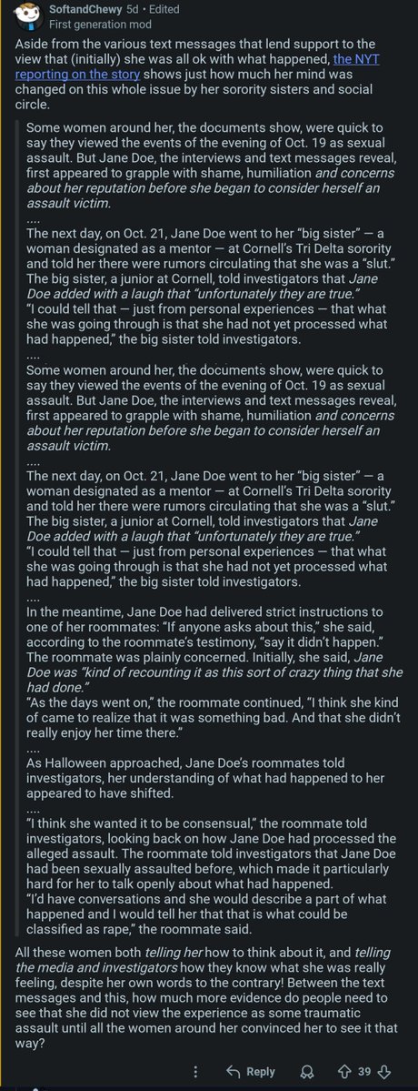 BarpodBestOf's tweet photo. @jessesingal While we're waiting do you agree with the mod of your subreddit that Jane Doe was manipulated by her evil woman friends into crying rape after the fact? https://t.co/otPehHsgfM
