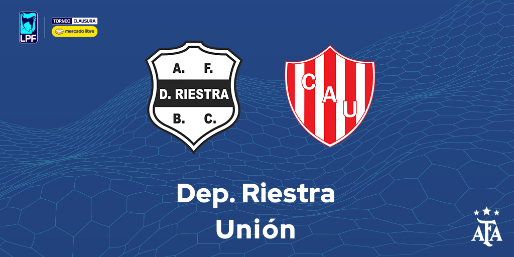 afa's tweet photo. 🏆 #TorneoMercadoLibre Clausura 2026
🗓 Fecha 13
⚽ Deportivo Riestra – Unión
⏱ 21.15
🧑‍⚖️ Pablo Echavarría https://t.co/xchHlcVLbi