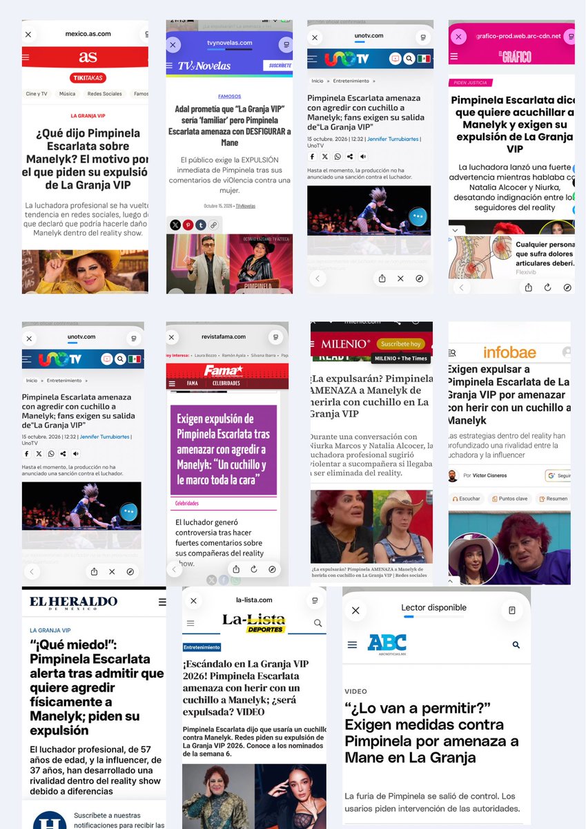 mundoHeleen's tweet photo. Dicen que las pajaritas no son el fandom más fuerte, chequen eso, no cualquier misero fandom puede conseguir que más de 20 periódicos hagan eco de un llamamiento , y a parte gracias a Dios siguen existiendo humanos con sentido común que no apoyan la violencia de pimpinela! Sois todos una basura. #LaGranjaMX #ManelykGB #LaGranjaFraude #LaGranjaVIP #ExpulsionPimpinela #LaGranjaVIPMX