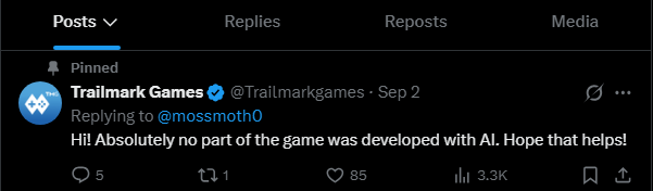 TheFurryDragoon's tweet photo. also completely unrelated to all of this but i did want to point out that this is the current pinned tweet on Trailmark Games' twitter https://t.co/hjOB8dV46A