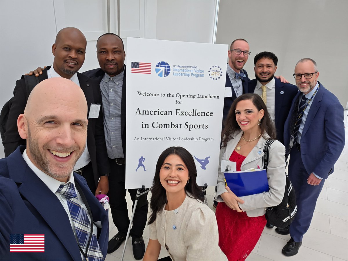 ECAatState's tweet photo. America is the undisputed leader in combat sports. 🇺🇸 🤼

This month, a @StateDept #IVLP exchange brought sports leaders from 48 countries to the U.S. to experience American leadership in action—from world-class tech to elite athlete development.

The relationships built by this program will foster new collaborations and help expand the global reach of the U.S. combat sports industry.