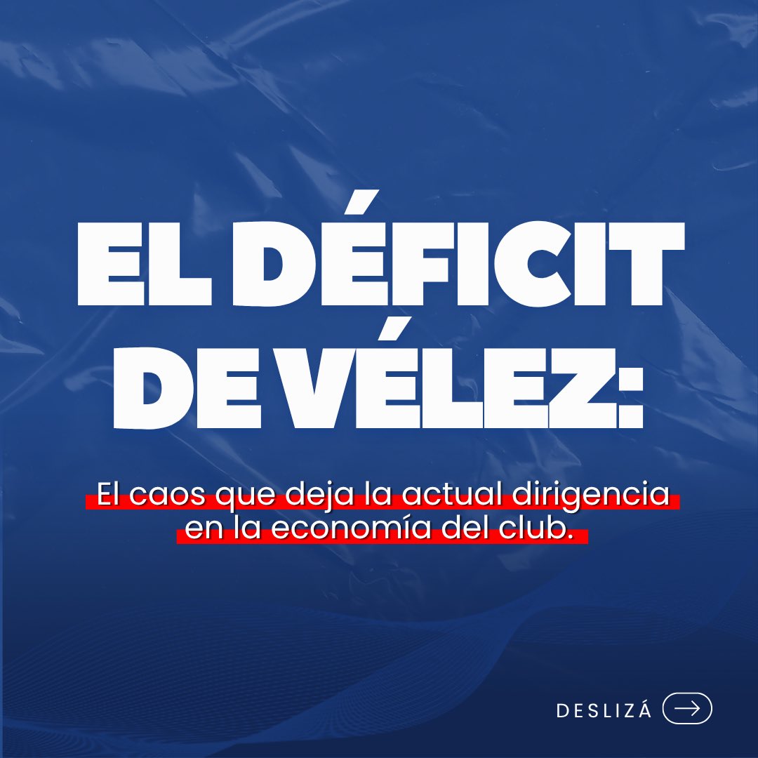 adnazulyblanco's tweet photo. VÉLEZ TIENE UN DÉFICIT INSOSTENIBLE

Los números del último balance hablan solos: pérdida récord, ahorros agotados y deudas que vencen antes de que entre la plata para pagarlas. 

Hoy el club está dirigido desde la improvisación y el desinterés. 

Necesitamos volver al camino de la planificación, el orden y el profesionalismo para volver a poner a Vélez a la altura de su enorme historia.

Deslizá para ver los datos y compartilo con otros socios.
#Vélez #VélezSarsfield #ADNAzulyBlanco #EleccionesVélez