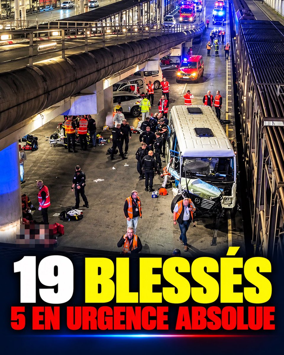 FranceNews24's tweet photo. 🔴 INFO - #FaitsDivers : Une collision entre un bus et un train de fret s’est produite au niveau du quai de chargement du tunnel sous la #Manche, à #Calais. Le bilan fait état de 19 blessés, dont 5 en urgence absolue. 🚑
👉 Les secours sont mobilisés sur place pour prendre en charge les victimes. Les circonstances exactes de l’accident restent à déterminer.