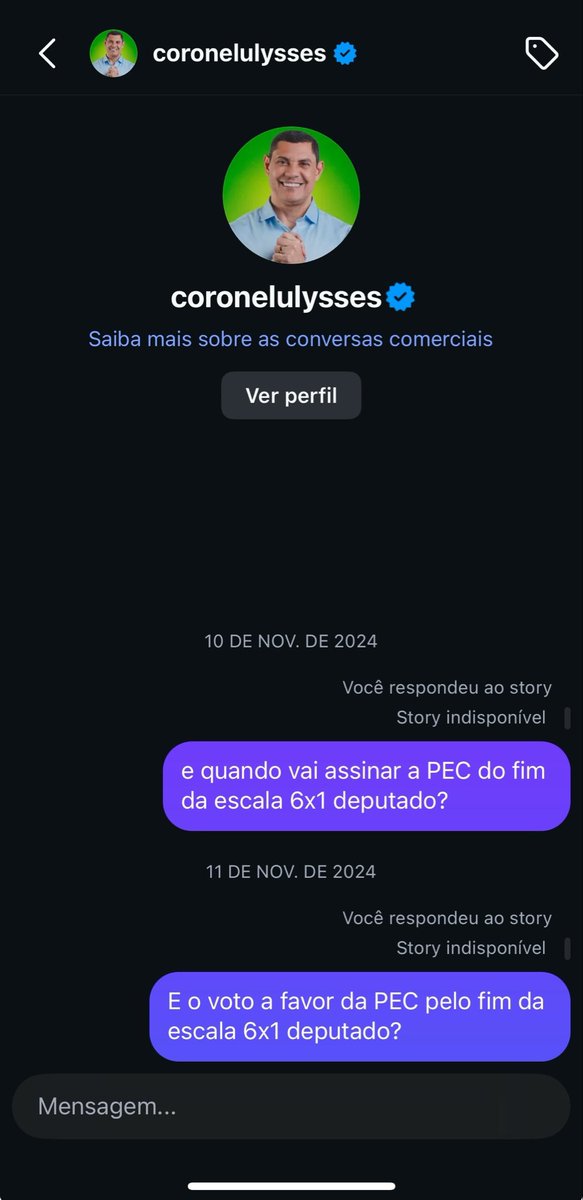 edimar_404's tweet photo. @Caissa_Luena eu sou bloqueado pelo ulisses só pq eu perguntei sobre o fim da escala 6/1 e ainda fez storys falando que tinha esquerdistas cobrando ele sobre kkkkk https://t.co/AHagxVH0IC