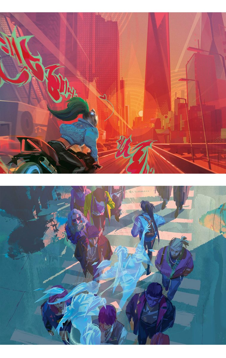 catsuka's tweet photo. "Tempo Point - K/DA Travel Book", an artbook from Luis Vuitton &amp; Riot Games, coming in bookstores tomorrow.
Illustrations by artists from around the world, inspired by the League of Legends' virtual K-pop girl group.
Pre-orders >> https://t.co/60cQiKygYo https://t.co/LqzlRjAOuT