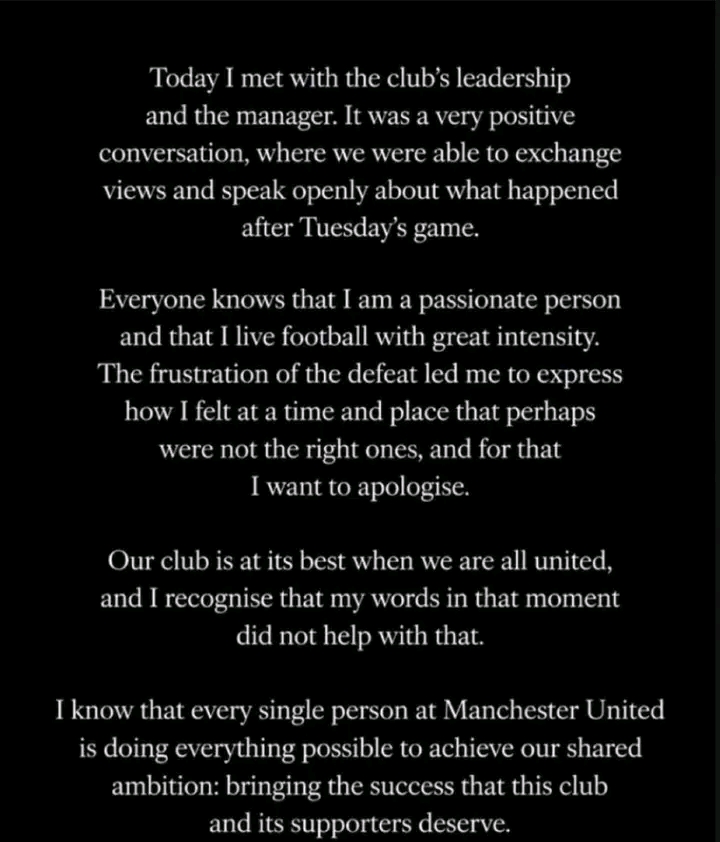 MUFCCommChannel's tweet photo. 📲 Lisandro Martínez’s statement on IG.

He has apologized for his statements about Manchester United's transfers. https://t.co/mSQna1aGBP