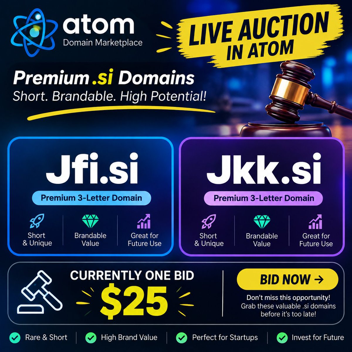 Irshaddomain's tweet photo. Live auction in atom 
Currently one bid $25 

https://t.co/0zSBwGBVI3
https://t.co/6A3WSISSOb https://t.co/8ftqu4qGAO
