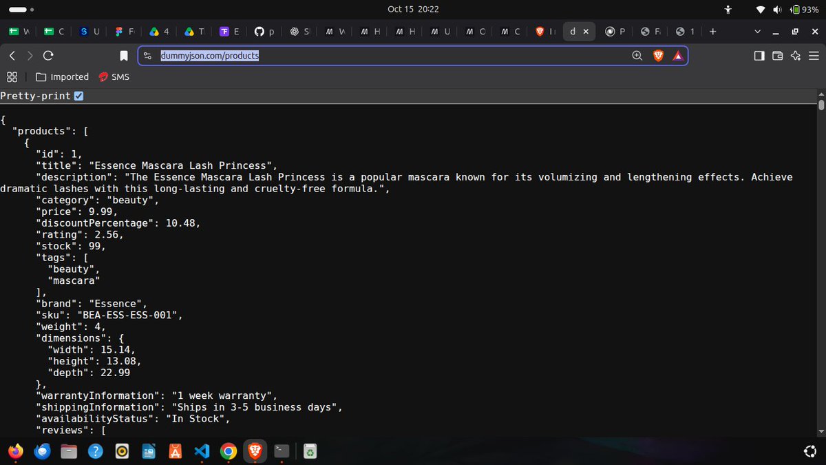 phil_builds's tweet photo. Day 99 of @blockfuselabs 200 Days of Code. Today I used fetch to collect data from a dummy JSON products API. I implementedto and e-commerce website and I amstill on it. 101 days to go.🔨#buildinpublic #tailwind #webdevelopment #200daysofcode #day99 https://t.co/tE50ehRIJM