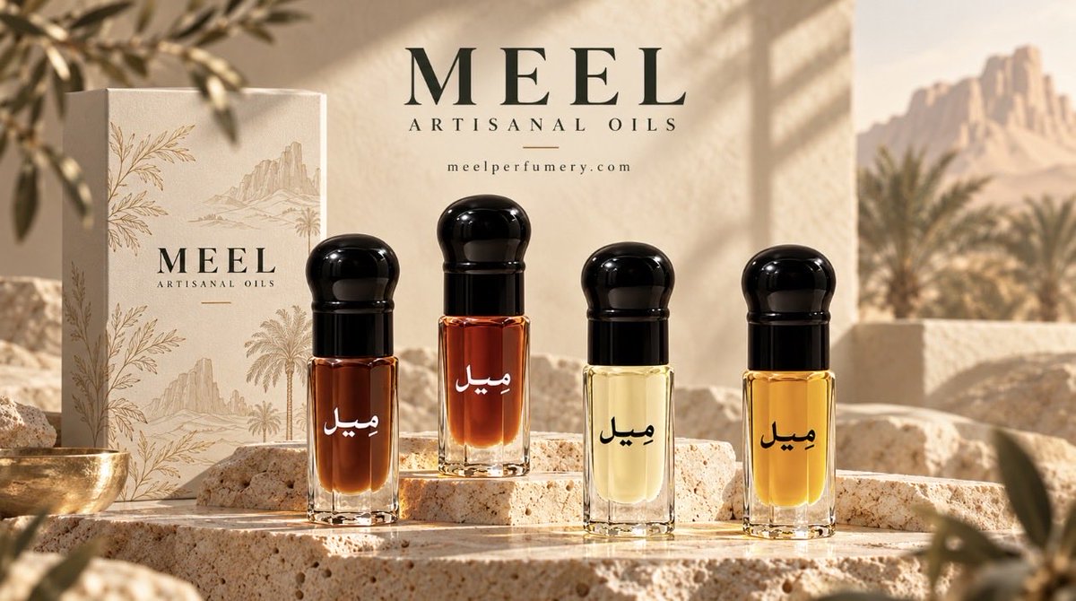 MeelPerfumery's tweet photo. هنا تبدأ مِيــل، ونبدأ الألف ميل.

علامة متخصصة في الأدهان العطرية الحرفية، نصنع فيها كل دهن على مَهَل؛ من مواد نختارها بعناية، وأماكن وذكريات تتحول إلى رائحة.
نشارككم أدهان مِيل، حكاياتها، وما وراء صناعتها.

أهلًا بكم في مِيل.
MEEL | ARTISANAL OILS
https://t.co/hOwuTwhY15 https://t.co/9PbeimJxfd