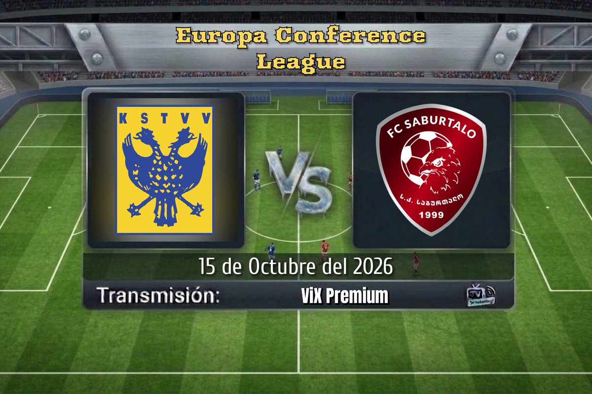 TVDELDEPOR_4's tweet photo. UECL | Jornada 1
STVV 🆚 Saburtalo 
15:00 HRS ET 
📱💻 @ViXDeportes Premium USA 

#UECLenViX | #STVSAB https://t.co/NVddFTdchV