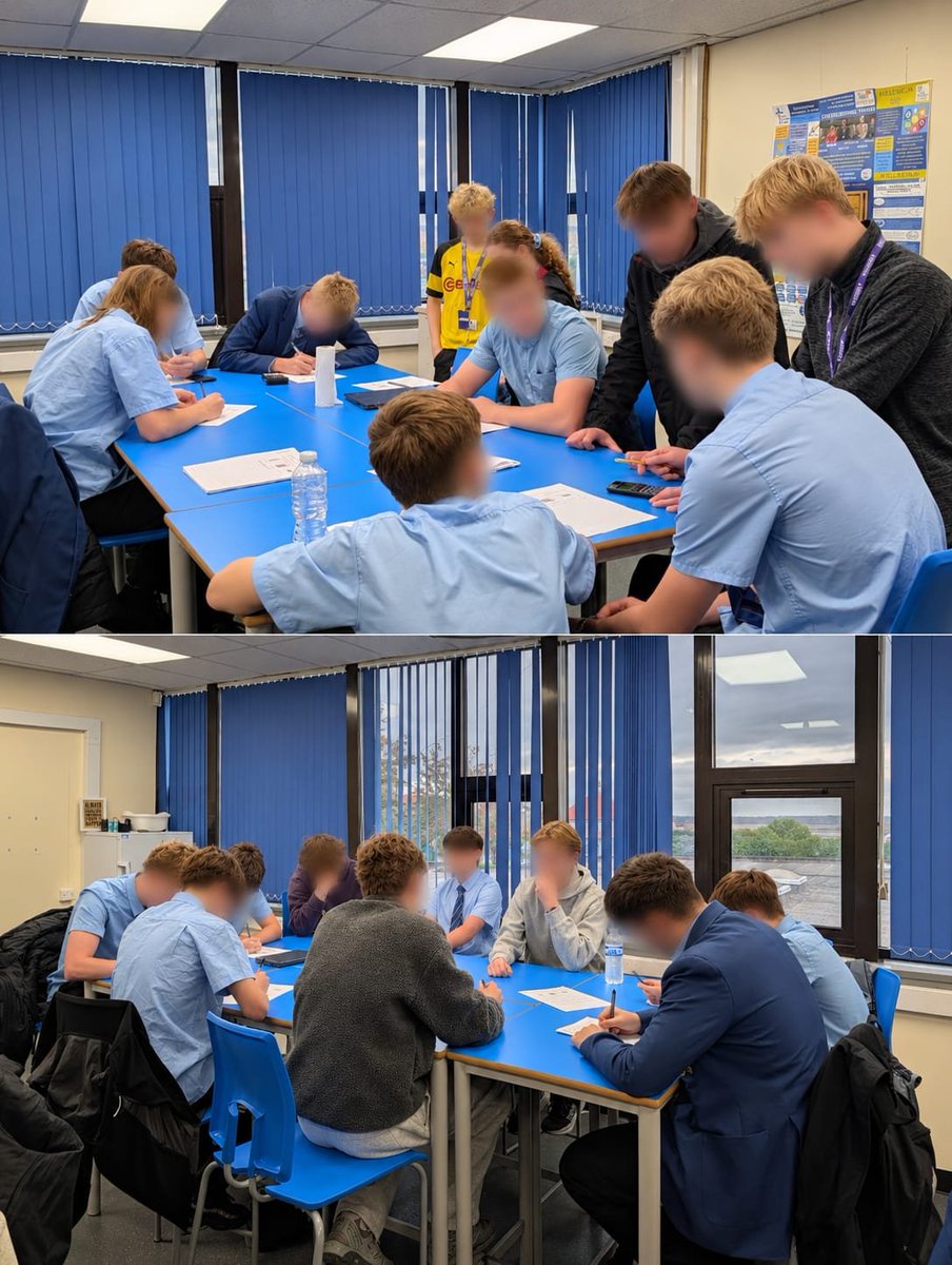 srgchs's tweet photo. #Maths 📚  ➗✏️ 
peer mentoring in action! 6th Form students support Year 11 pupils sharing their knowledge, building confidence and working together to tackle tricky problems. 💙
It’s great to see our students learning from one another and helping each other succeed! 🌟 #LTIC https://t.co/eH8IOI4ZOv