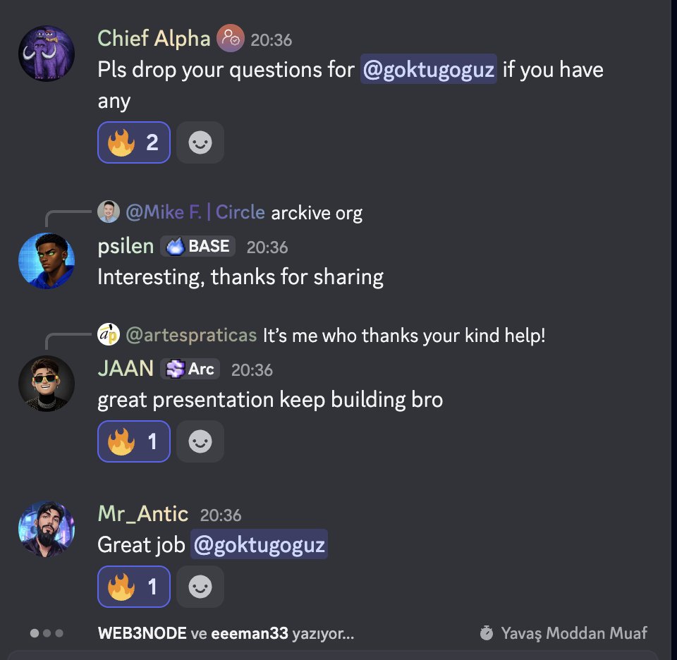 Arckive_'s tweet photo. We came to share what we've been building. We left with even more reasons to keep building. ���

Had an amazing time presenting Arckive at @arc Office Hours!

The questions, feedback, and support from the community meant a lot to us. 

Huge thanks to the Arc team for having us!

And these reactions? Our favorite part. 👇

We're just getting started. 

https://t.co/PabfwXydzw