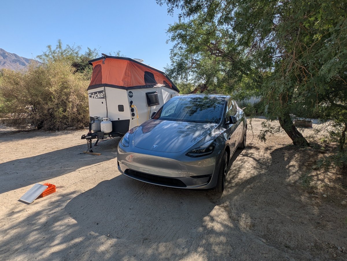 CyberDogDaddy's tweet photo. @misterjr24 That side quest looks worth it. Caverns of Sonora is a solid detour.
When the Cybertruck gets here — pairing it with the Cricket Taxa. Kokie’s already approved more cave and desert stops. How was the West Texas stretch for charging and comfort? https://t.co/AOPiVCO1fG