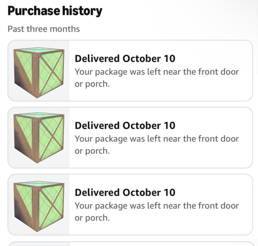 SpaghettiSpace_'s tweet photo. hope whoever stole my amazon package was also planning to be Ascent B Site Triple for halloween https://t.co/FBFDFKCs8p