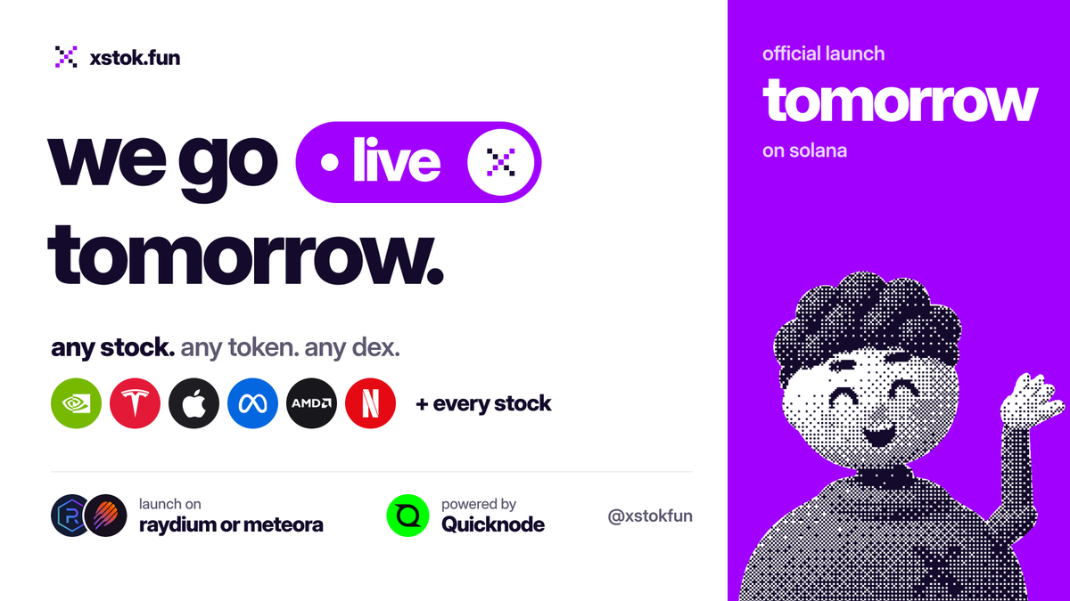 xstokfun's tweet photo. XSTOK Launch Update

Our launch is moving to tomorrow as we finalize a few key deals ahead of going live.

Thank you for your patience and continued support. 

This is just the beginning. https://t.co/2qXqJxwqv3