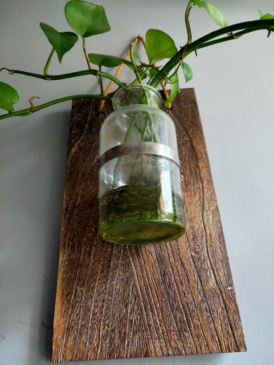 Mgamble24's tweet photo. Just upcycled an old mason jar into a cute desk pen holder with some twine and paint  Super easy DIY that spruced up my work nook! https://t.co/BZFc0CKwDT