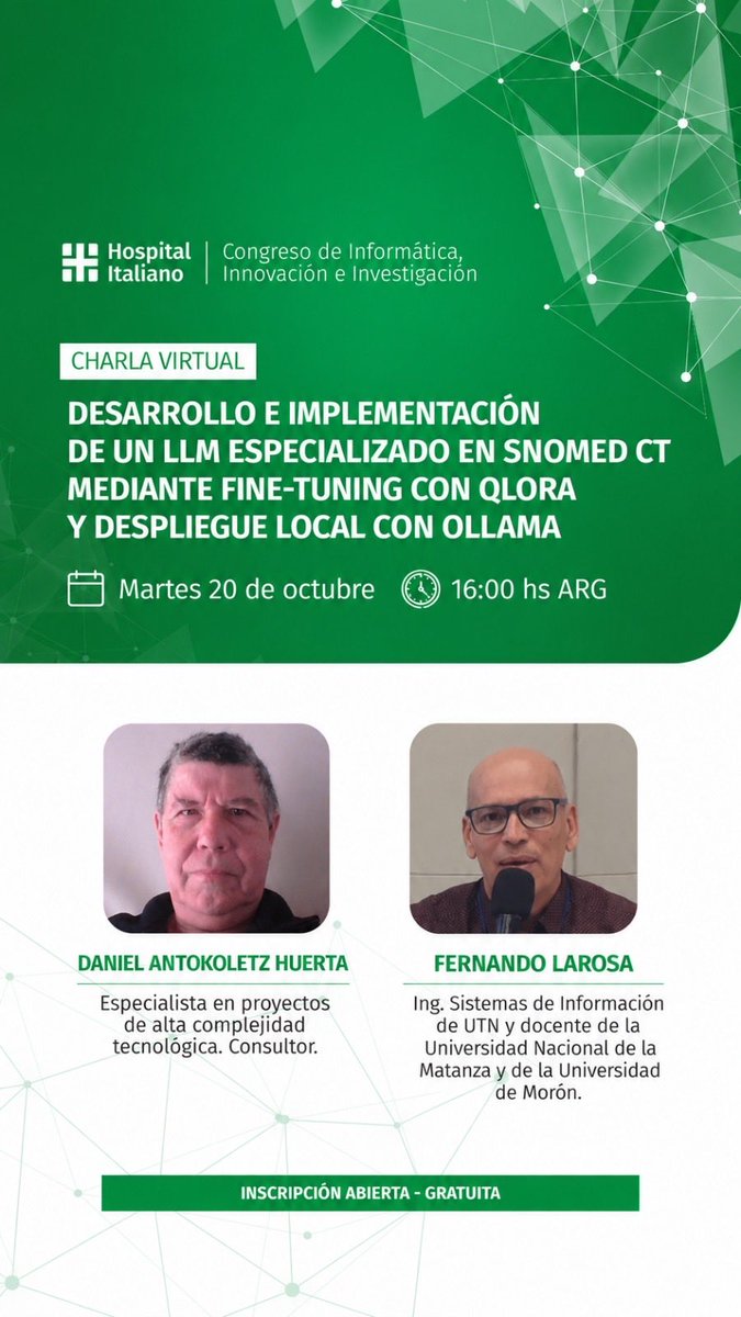FernanLaRosa's tweet photo. 👉🏻 estaremos en el #CongresoHiba hablando sobre IA con #SnomedCT @informaticaHIBA !!! #Fhir #Interoperatividad https://t.co/ZQNuTjclK5