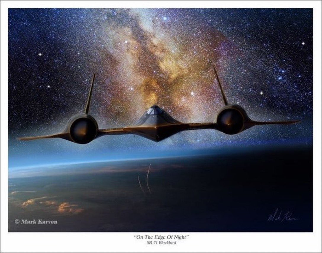 Habubrats71's tweet photo. One moonless night, while flying a routine training mission over the Pacific, I wondered what the sky would look like from 84,000 feet if the cockpit lighting were dark. 

While heading home on a straight course, I slowly turned down all of the lighting, reducing the glare and revealing the night sky. Within seconds, I turned the lights back up, fearful that the jet would know and somehow punish me. But my desire to see the sky overruled my caution, I dimmed the lighting again. 

To my amazement, I saw a bright light outside my window. As my eyes adjusted to the view, I realized that the brilliance was the broad expanse of the Milky Way, now a gleaming stripe across the sky. Where dark spaces in the sky had usually existed, there were now dense clusters of sparkling stars Shooting stars flashed across the canvas every few seconds. It was like a fireworks display with no sound. I knew I had to get my eyes back on the instruments, and reluctantly I brought my attention back inside. 

To my surprise, with the cockpit lighting still off, I could see every gauge, lit by starlight. In the plane's mirrors, I could see the eerie shine of my gold spacesuit incandescently illuminated in a celestial glow. I stole one last glance out the window. Despite our speed, we seemed still before the heavens, humbled in the radiance of a much greater power.