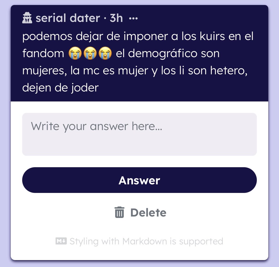 anonkillmulator's tweet photo. Abel es canónicamente bisexual.

- 🗡️

(Check ALT for ENG translation) https://t.co/gynGGKKt12