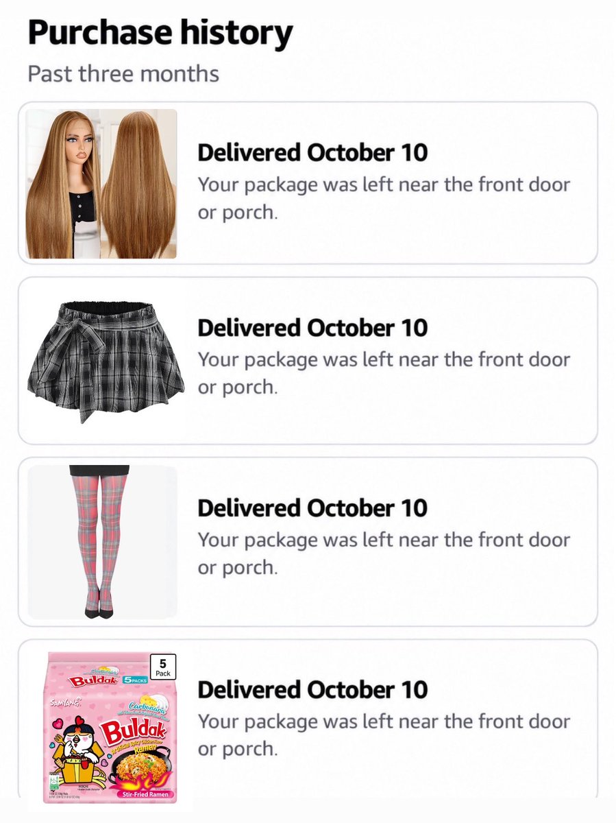 REINE4NOIRE's tweet photo. i hope whoever stole my package was also planning to be wow buldak for halloween https://t.co/0JEJSm80k0